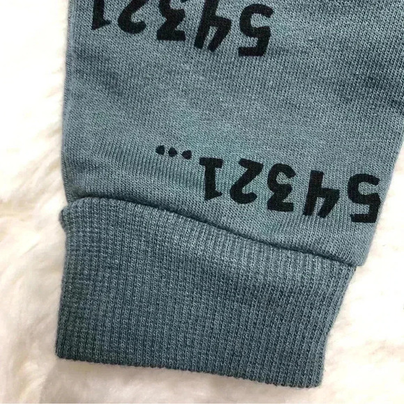 PL Baby Sweatpants Numbers Greenish Blue Size 0-3 Months - Picture 9 of 16